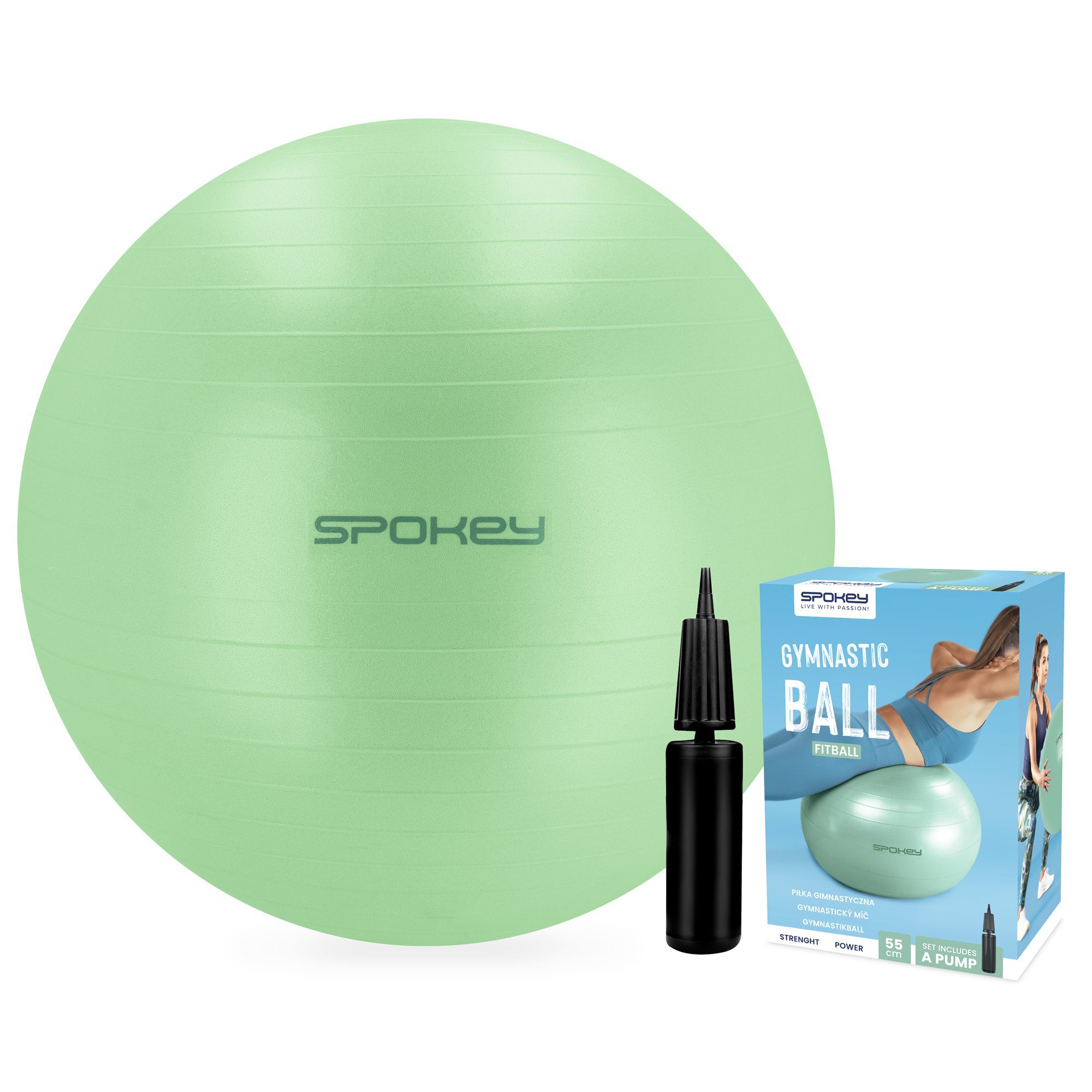 Spokey Fitball Gymbal mit Pumpe 55 65 75 Cm Grün Spokey Fitball Gymbal mit Pumpe 55 65 75 Cm Grün