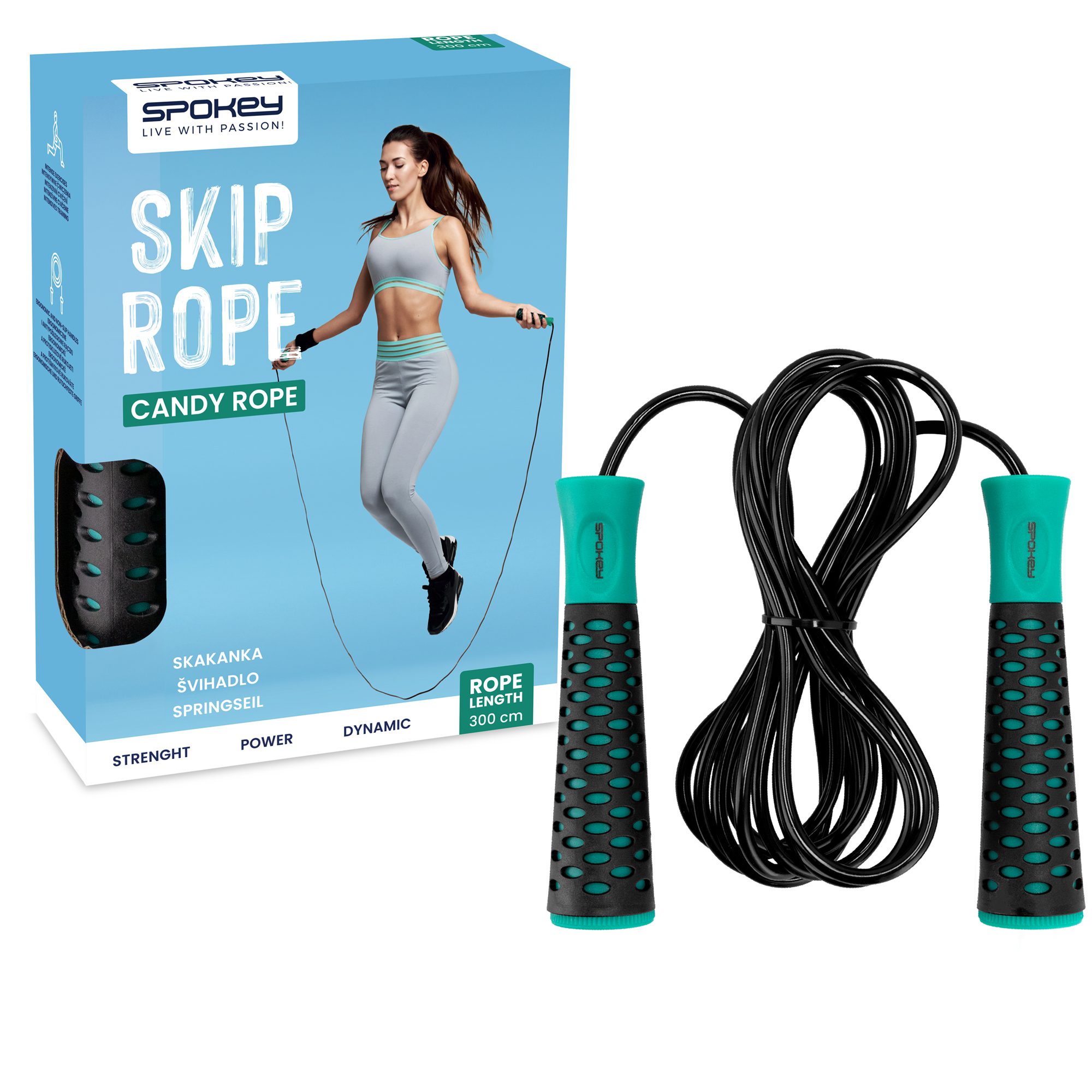 Spokey Candy Rope Springseil Schwarz Grün Spokey Candy Rope Springseil Schwarz Grün