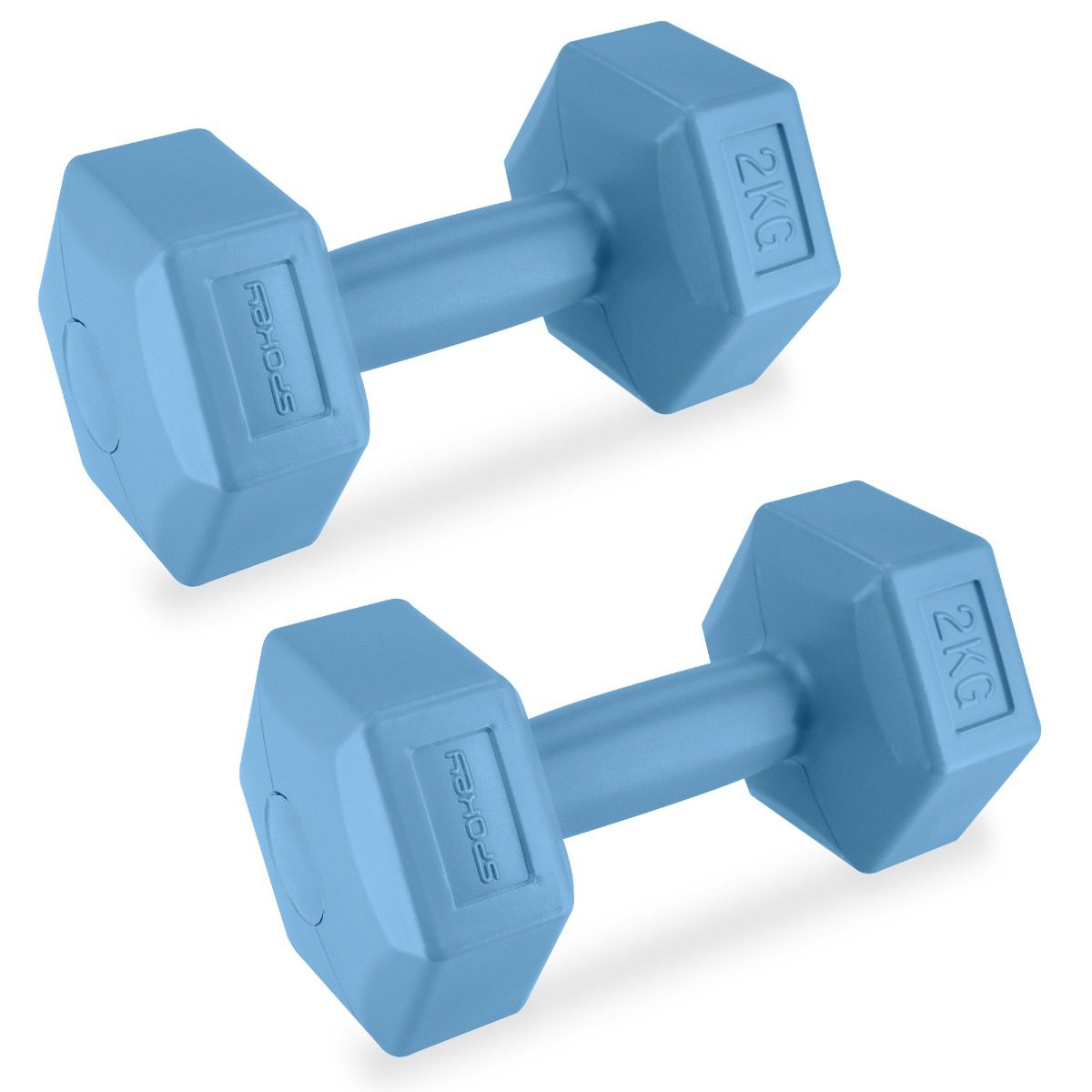 Spokey Monster Hexagonale Kurzhanteln 2 x 2 kg Blau