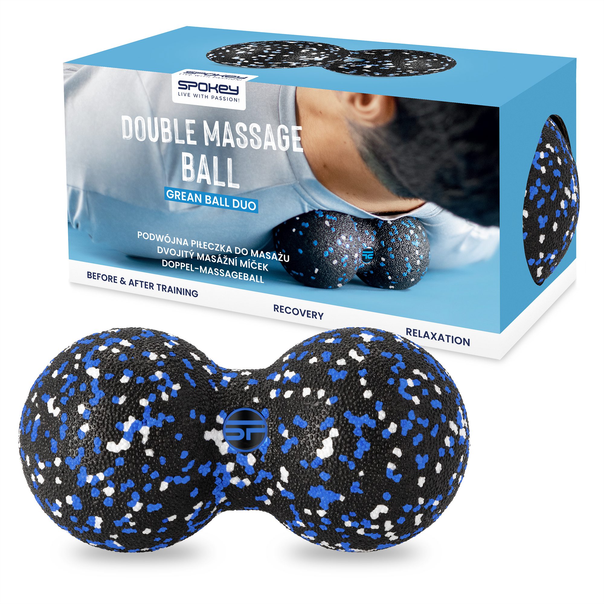 Spokey Doppel-Massageball 8 x 16 cm Schwarz GREAN BALL DUO Spokey Doppel-Massageball 8 x 16 cm Schwarz GREAN BALL DUO