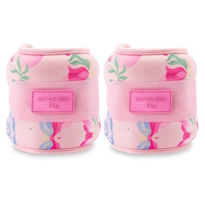 Spokey Verstellbare Hand- & Fußgelenkgewichte 2x 1 kg Rosa Print