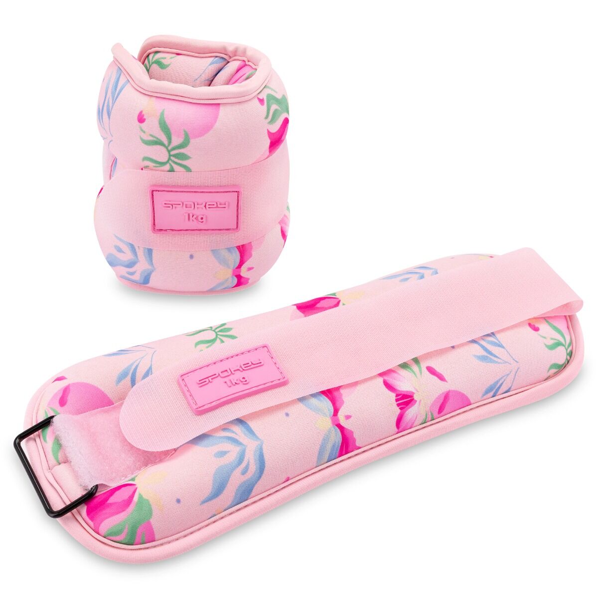 Spokey Verstellbare Hand- & Fußgelenkgewichte 2x 1 kg Rosa Print Spokey Verstellbare Hand- & Fußgelenkgewichte 2x 1 kg Rosa Print