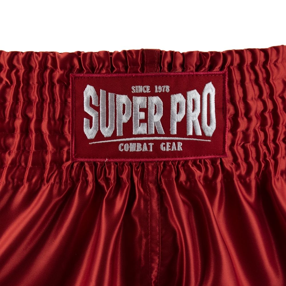 Super Pro Combat Gear Kickbox-Shorts - Thai- und Kickboxshort Hero - Rot / Weiß Super Pro Combat Gear Kickbox-Shorts - Thai- und Kickboxshort Hero - Rot / Weiß