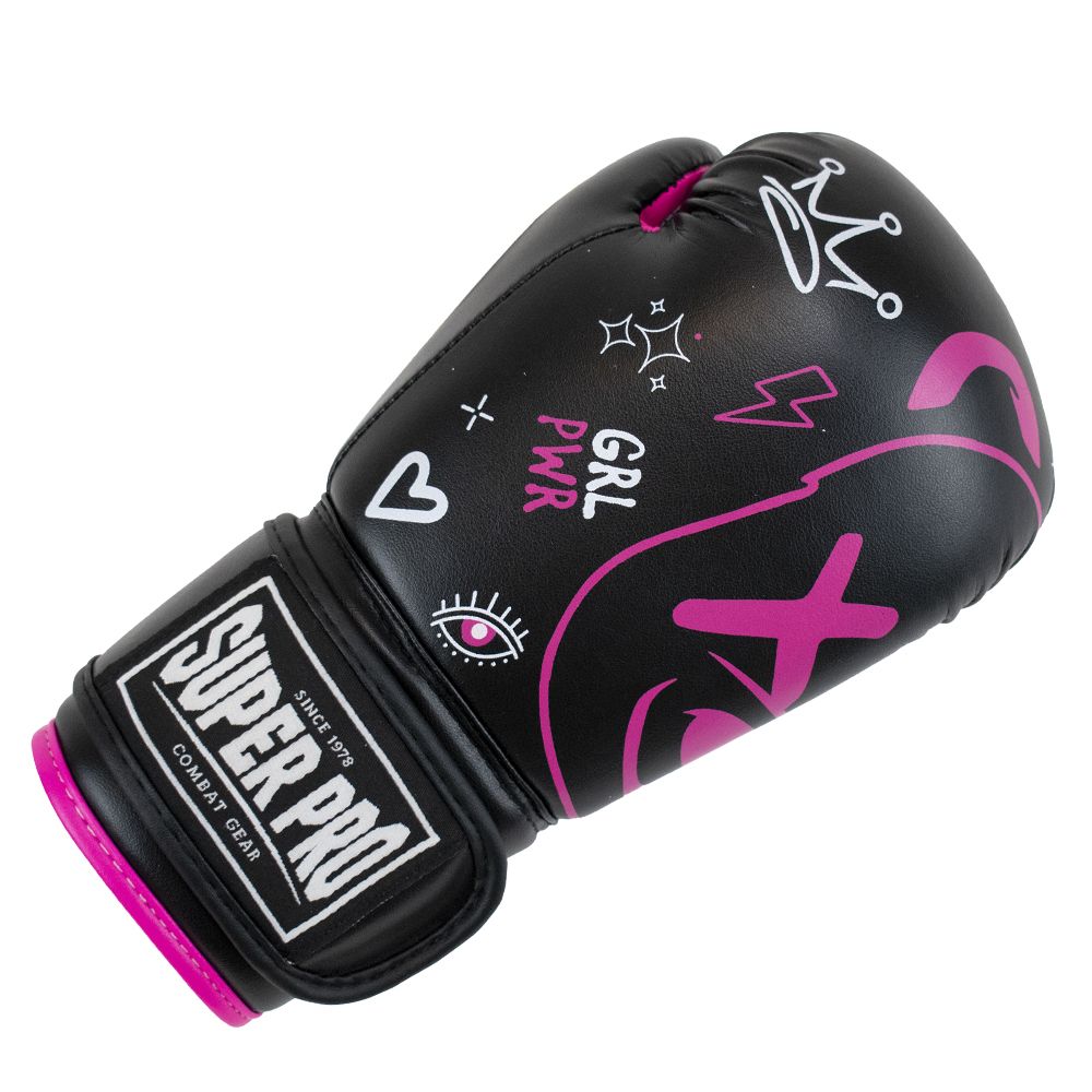 Super Pro Combat Gear Boxhandschuhe - Kinder Bear - Rosa / Schwarz / Weiß Super Pro Combat Gear Boxhandschuhe - Kinder Bear - Rosa / Schwarz / Weiß