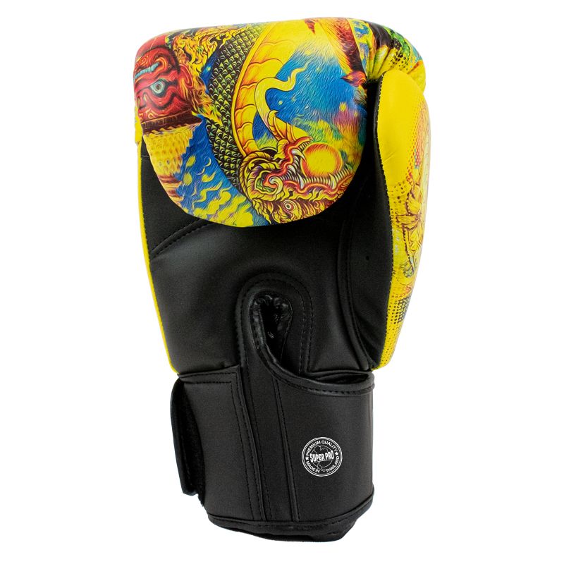 Super Pro Combat Gear Boxhandschuhe - Muay-Thai-Boxhandschuhe Leder Pattaya Made In Thailand - Schwarz / Gelb Super Pro Combat Gear Boxhandschuhe - Muay-Thai-Boxhandschuhe Leder Pattaya Made In Thailand - Schwarz / Gelb