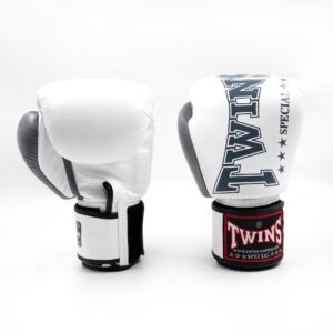 Twins Special BGVL-8 Kickboxhandschuhe Weiß Grau (BGVL 8 WHITE GREY)