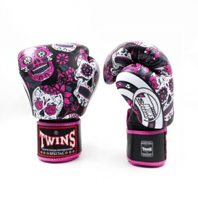 Twins Special Kickboxhandschuhe Skull Pink (FBGVL 3 SKULL PINK)