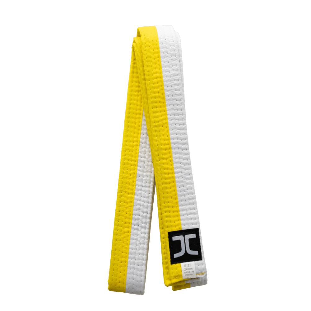 JCalicu Taekwondo Gürtel - halb Weiß halb Gelb - Weiß / Gelb (JC-7013H) JCalicu Taekwondo Gürtel - halb Weiß halb Gelb - Weiß / Gelb (JC-7013H)