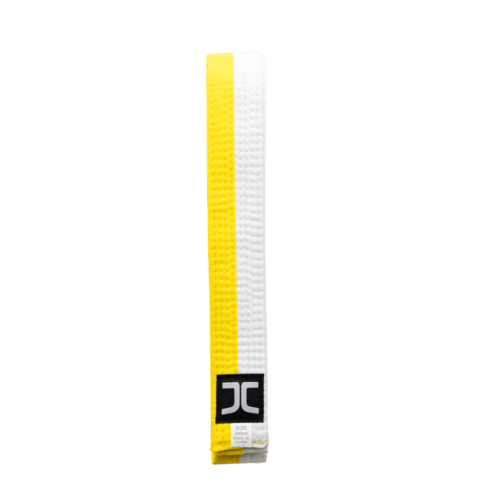 JCalicu Taekwondo Gürtel - halb Weiß halb Gelb - Weiß / Gelb (JC-7013H) JCalicu Taekwondo Gürtel - halb Weiß halb Gelb - Weiß / Gelb (JC-7013H)