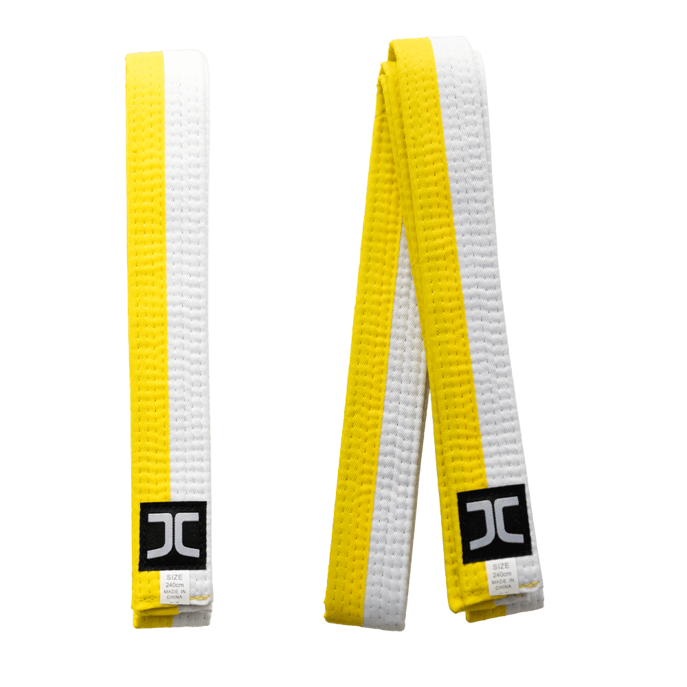 JCalicu Taekwondo Gürtel - halb Weiß halb Gelb - Weiß / Gelb (JC-7013H) JCalicu Taekwondo Gürtel - halb Weiß halb Gelb - Weiß / Gelb (JC-7013H)