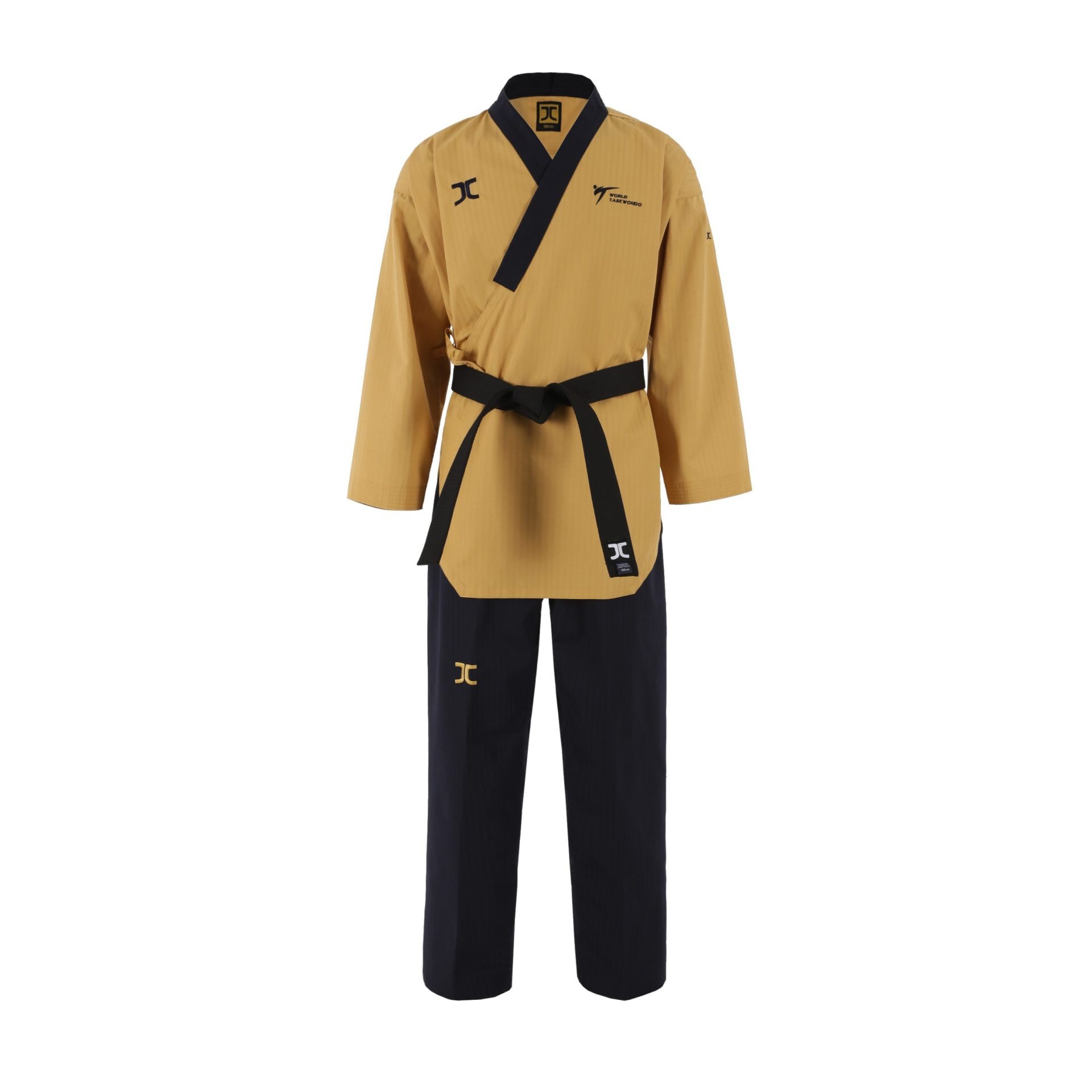 JCalicu Taekwondoanzug - Poomsae hoher Dan Taekwondoanzug WT - Gold-Schwarz (JC-K2022) JCalicu Taekwondoanzug - Poomsae hoher Dan Taekwondoanzug WT - Gold-Schwarz (JC-K2022)