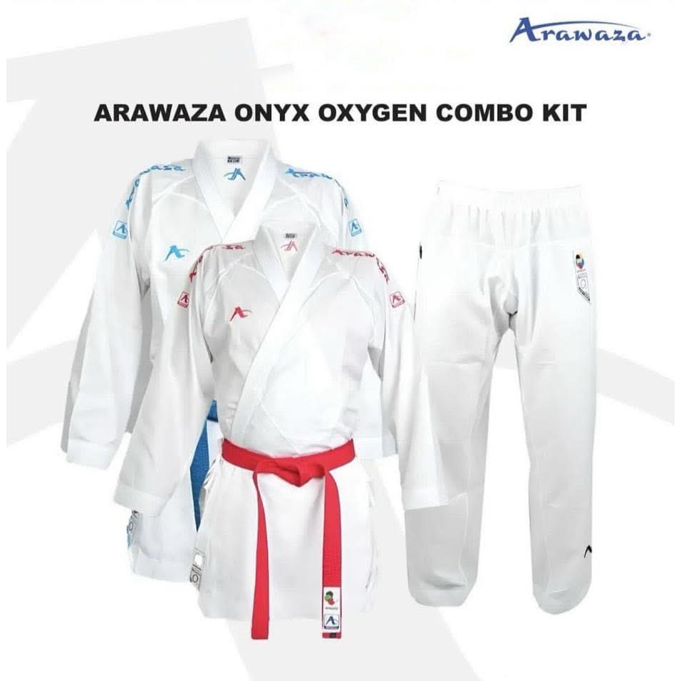 Arawaza Karateanzug - Onyx Oxygen - Blau / Rot (RKONOPLCKWKF) Arawaza Karateanzug - Onyx Oxygen - Blau / Rot (RKONOPLCKWKF)