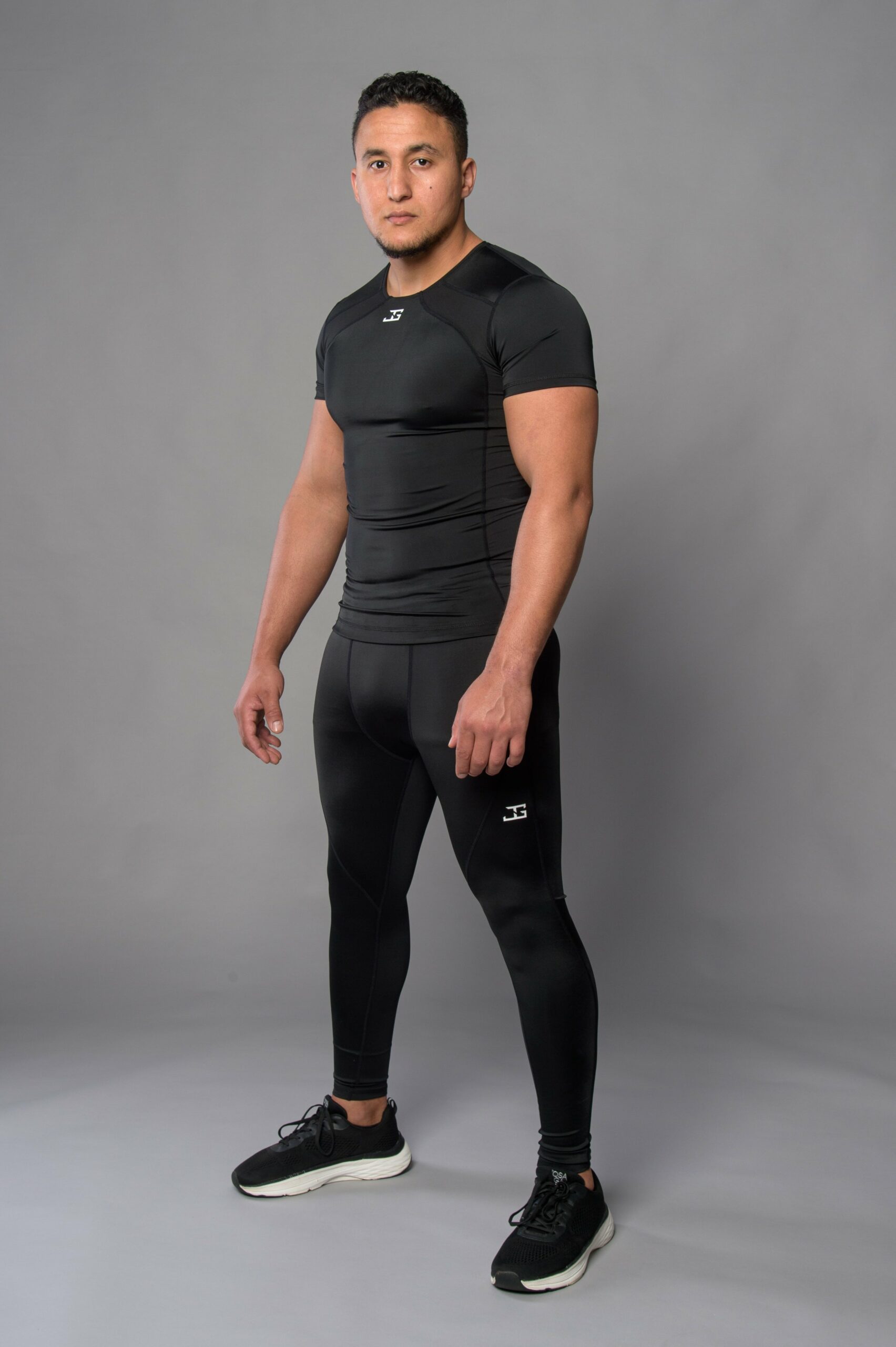 Joya Kompressions-Rashguard Kurzarm Schwarz Weiß