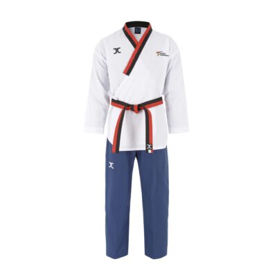 JCalicu Taekwondoanzug - Poomsae Taekwondoanzug Poom Kinder WT - weiß-blau (JC-T1080)