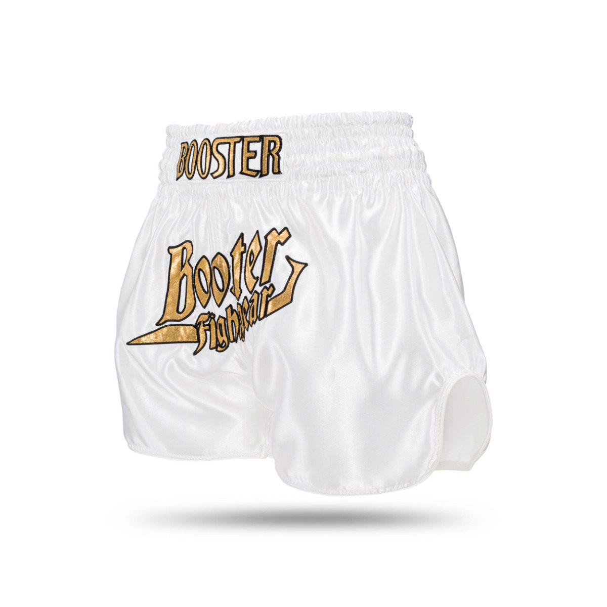 Booster Fight Gear Kickbox-Shorts Thunder Weiß Gold (TBT THUNDER WH GD) Booster Fight Gear Kickbox-Shorts Thunder Weiß Gold (TBT THUNDER WH GD)