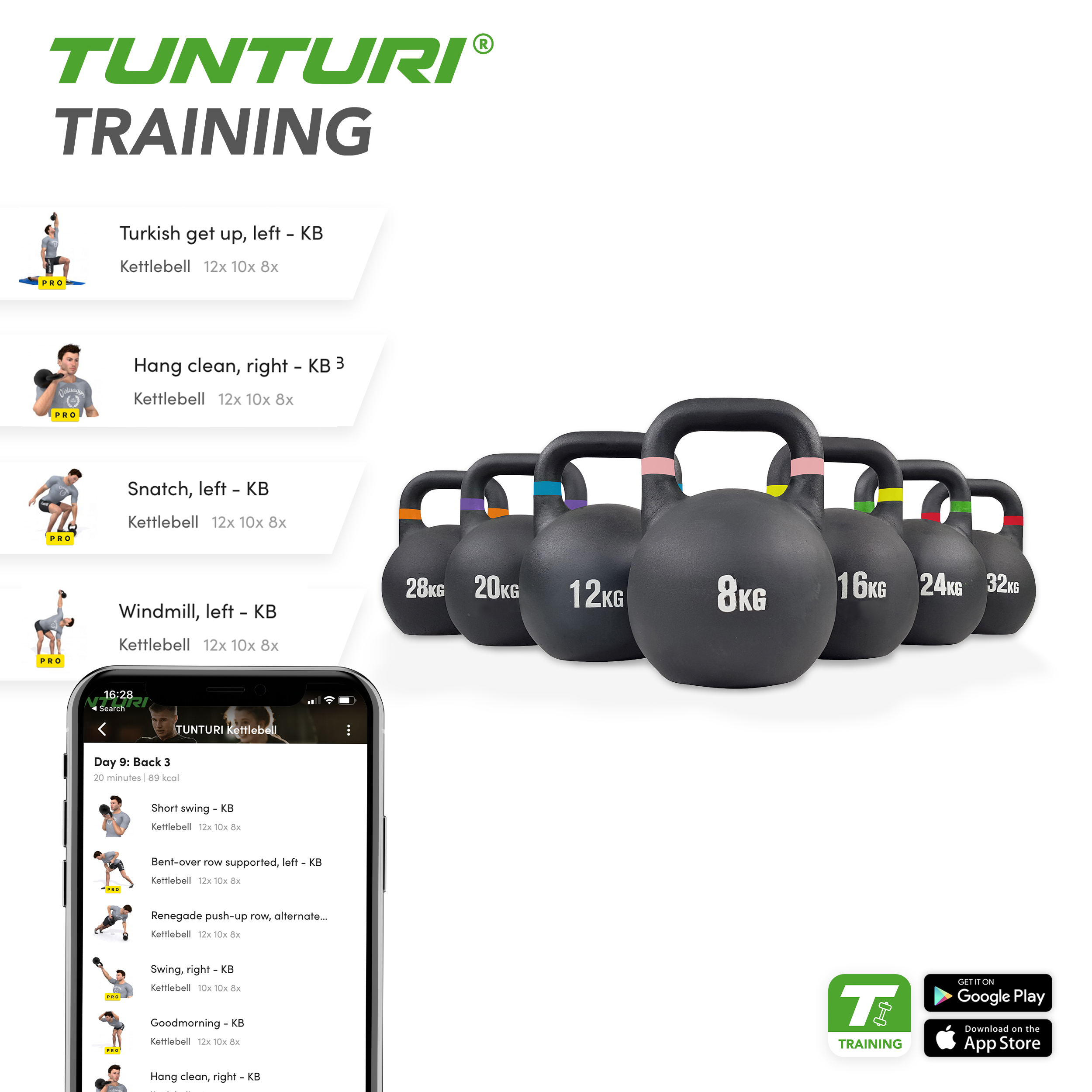 Tunturi Kettlebell - Competition 8kg - Schwarz Tunturi Kettlebell - Competition 8kg - Schwarz