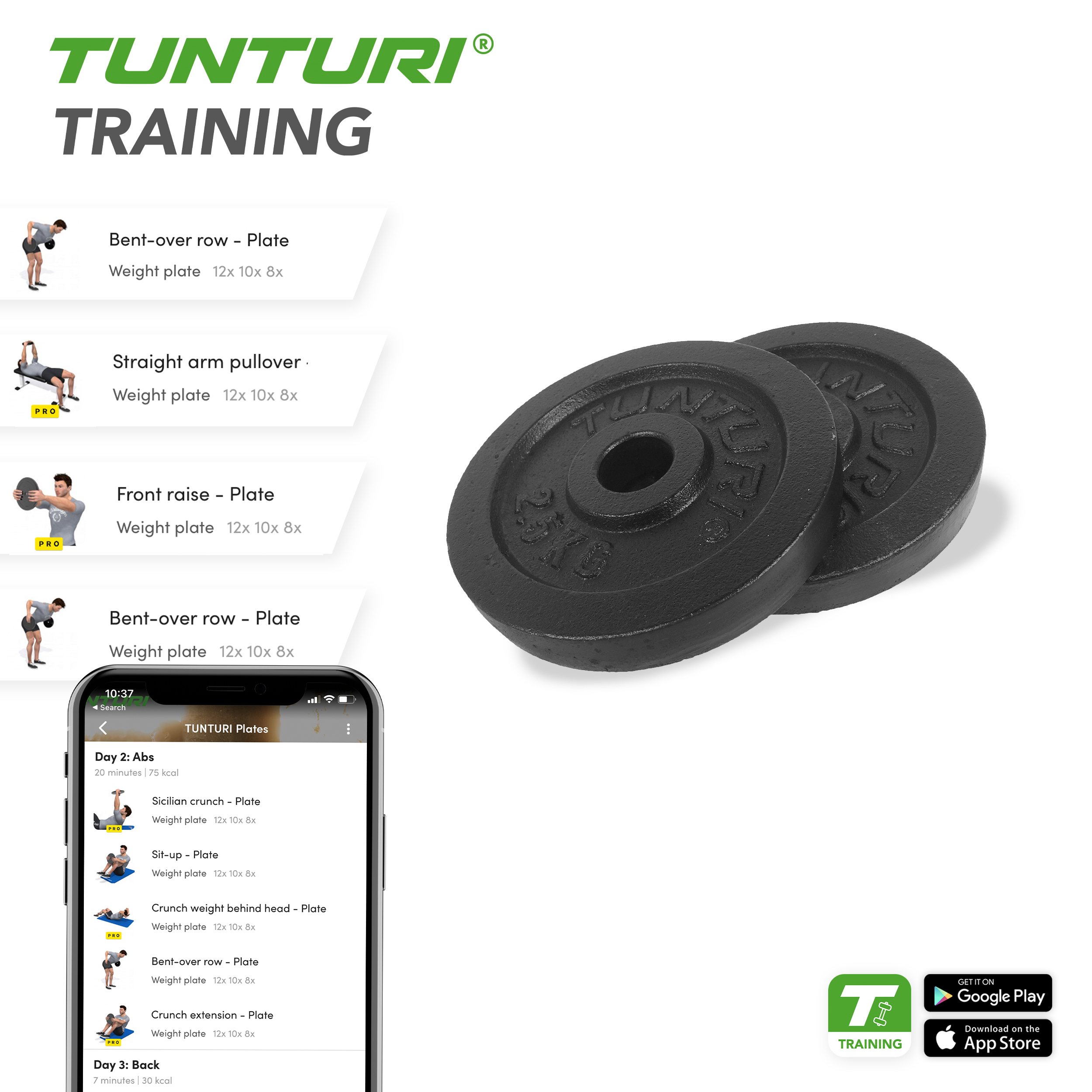 Tunturi Hantelscheibe - Plates Black 2,5kg - Schwarz Tunturi Hantelscheibe - Plates Black 2,5kg - Schwarz