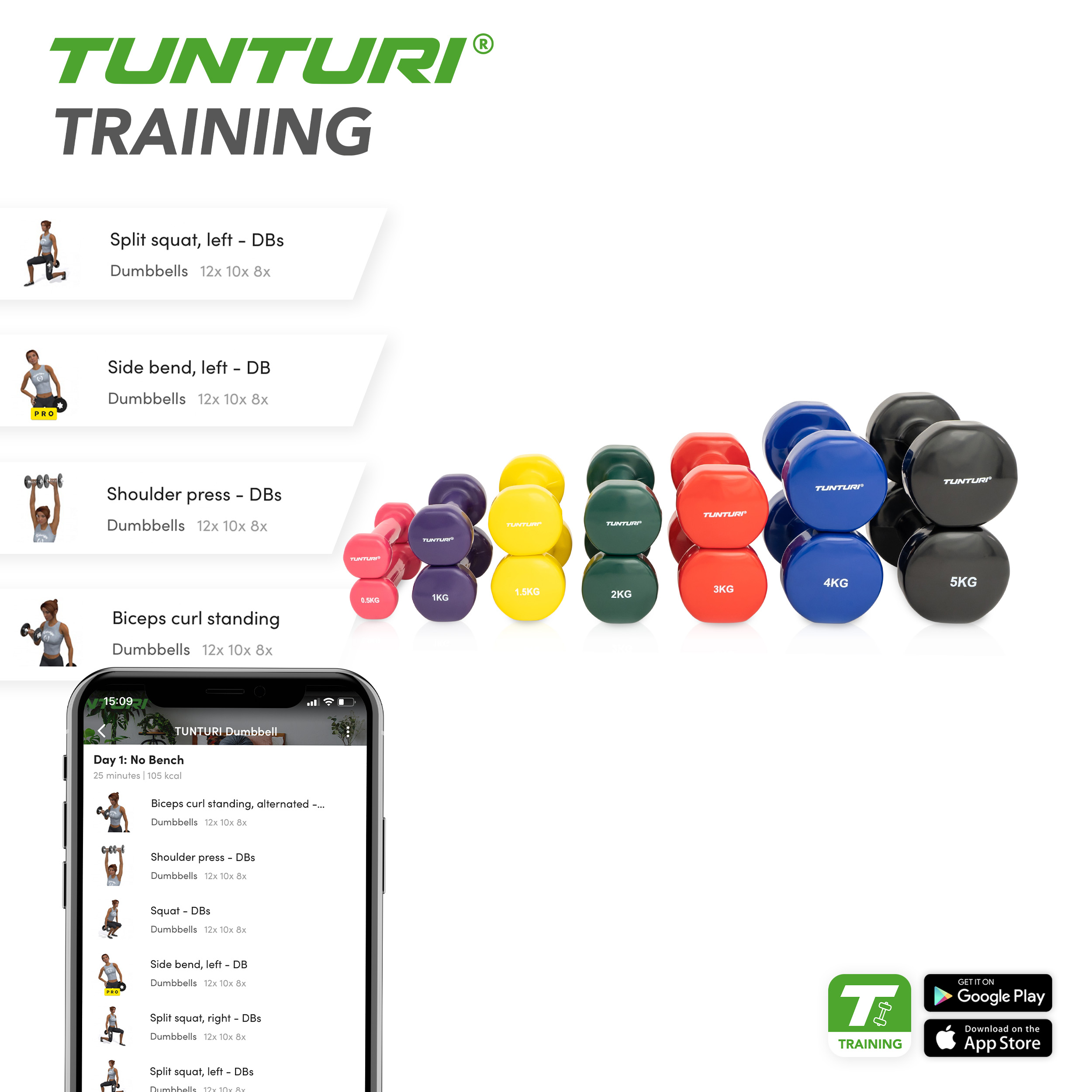 Tunturi Hantelstange - Dumbbell Bar 36cm - Silber Tunturi Hantelstange - Dumbbell Bar 36cm - Silber