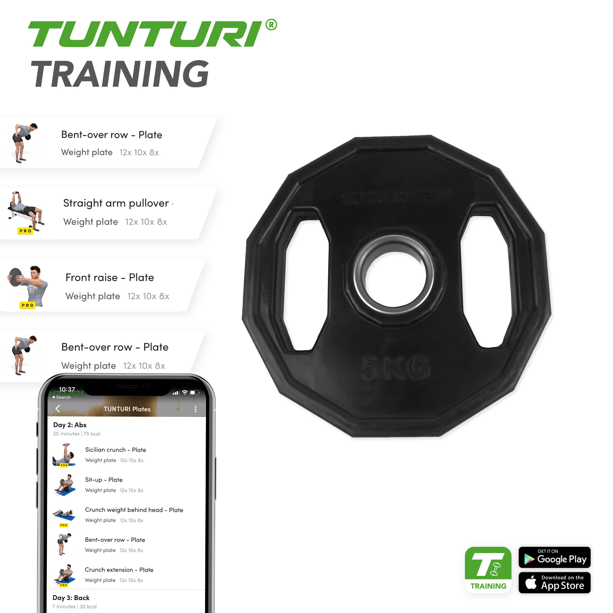 Tunturi Hantelscheibe - Olympic Rubber Plate 5kg - Schwarz Tunturi Hantelscheibe - Olympic Rubber Plate 5kg - Schwarz