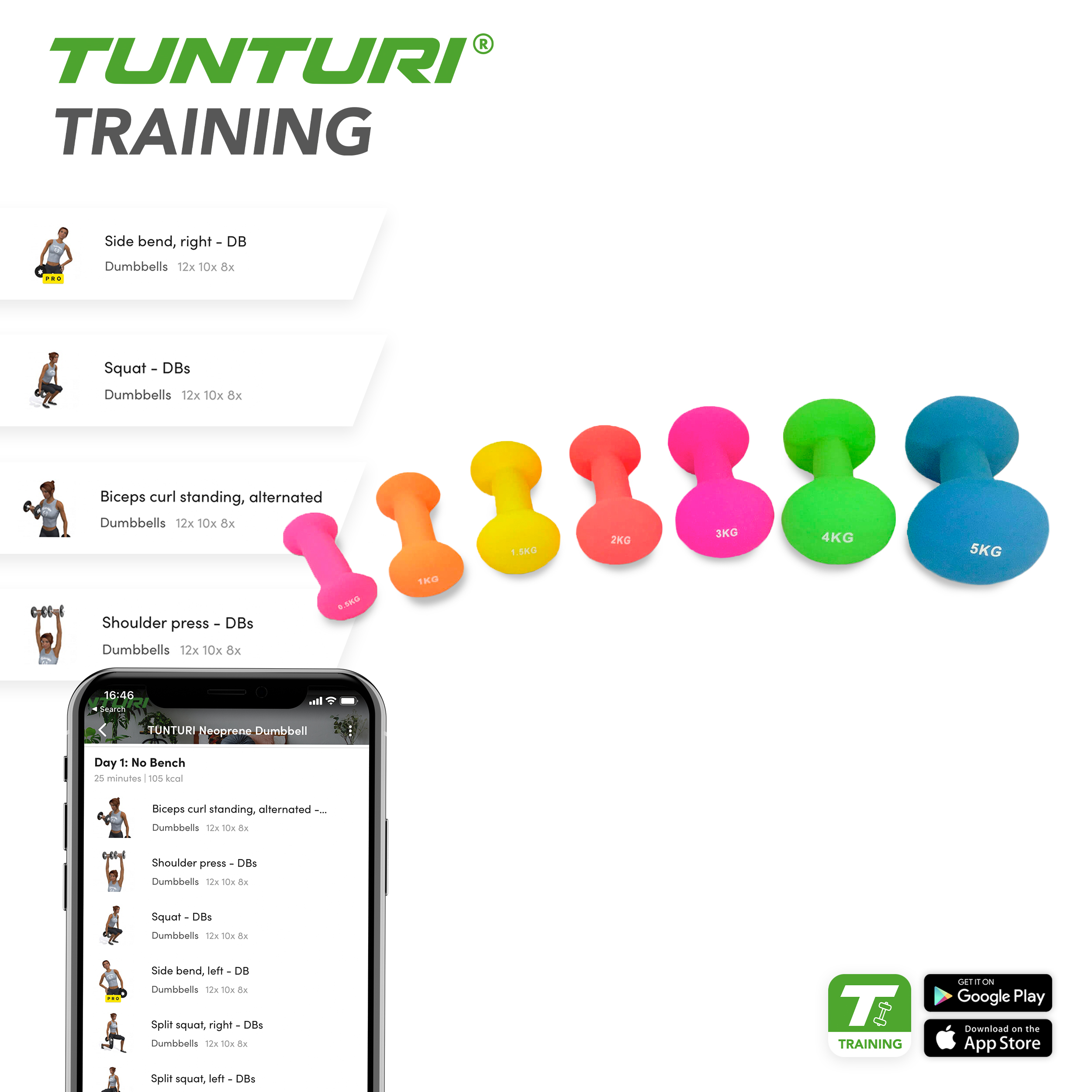 Tunturi Kurzhantel - Neopren 1,5kg - Gelb Tunturi Kurzhantel - Neopren 1,5kg - Gelb
