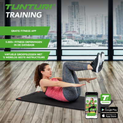 Tunturi Fitnessmatte - Pro 180x60x1,5 cm - Schwarz