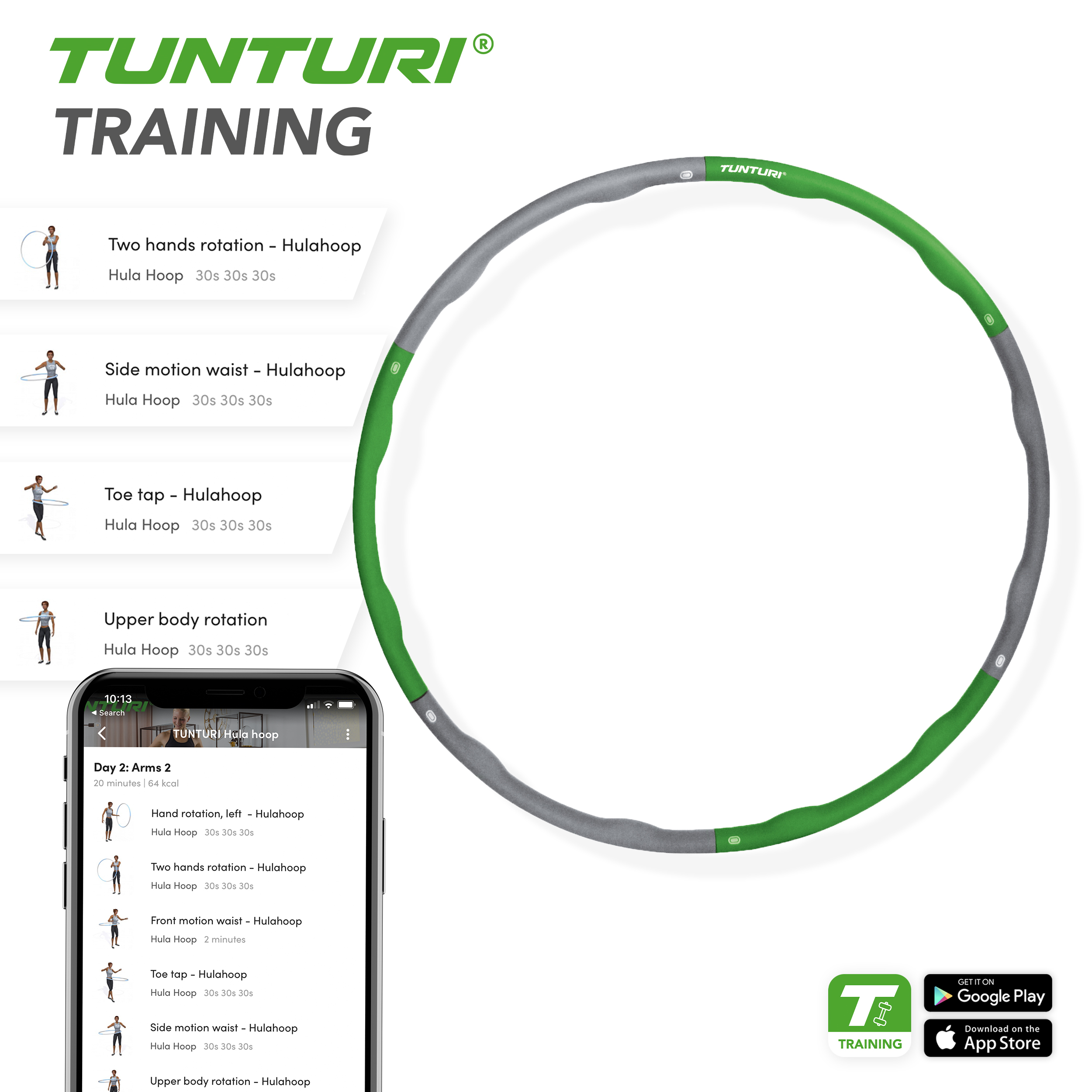 Tunturi - Hula Hoop 1,8 kg - Grün Tunturi - Hula Hoop 1,8 kg - Grün