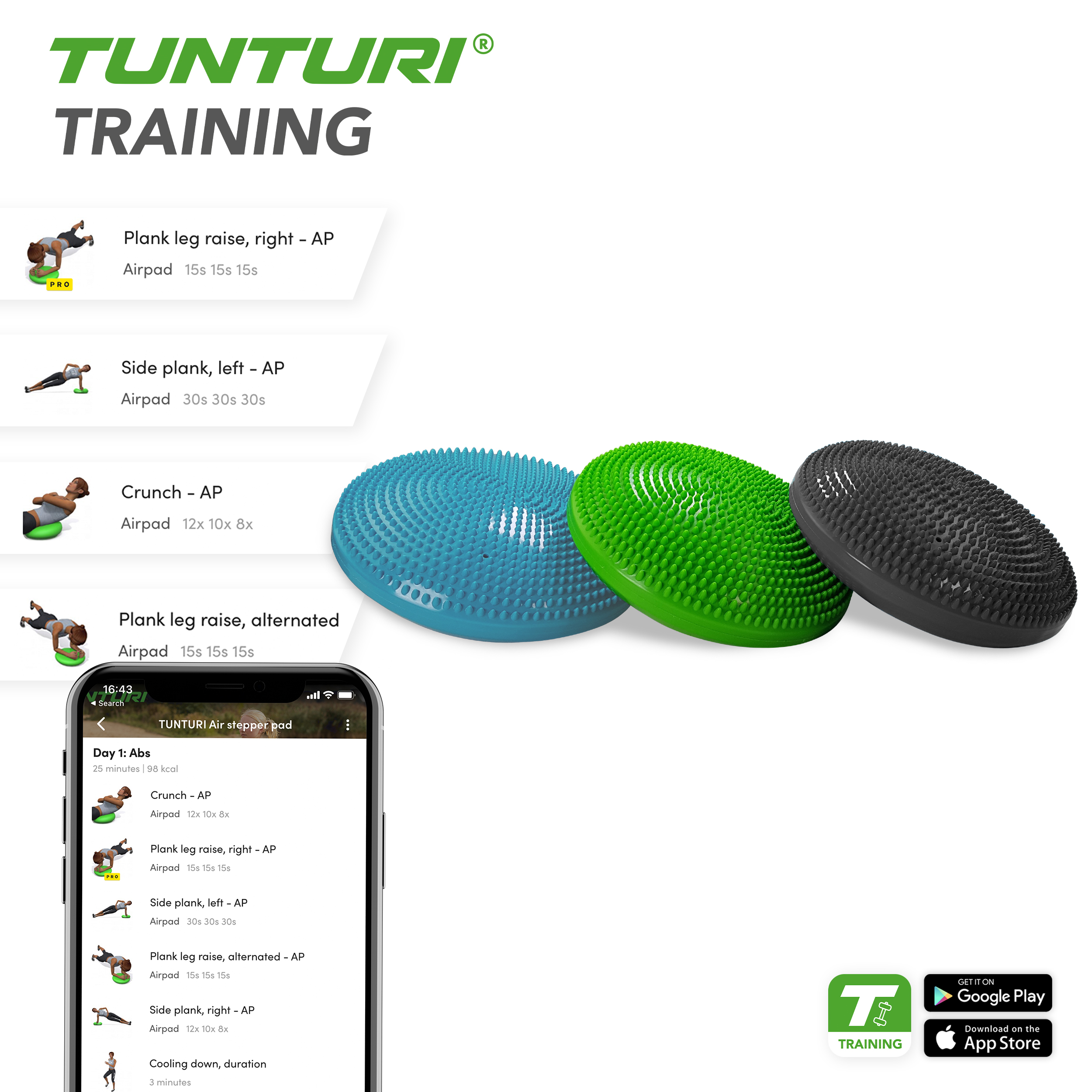Tunturi Balancekissen - Air Stepper Pad - Schwarz Tunturi Balancekissen - Air Stepper Pad - Schwarz