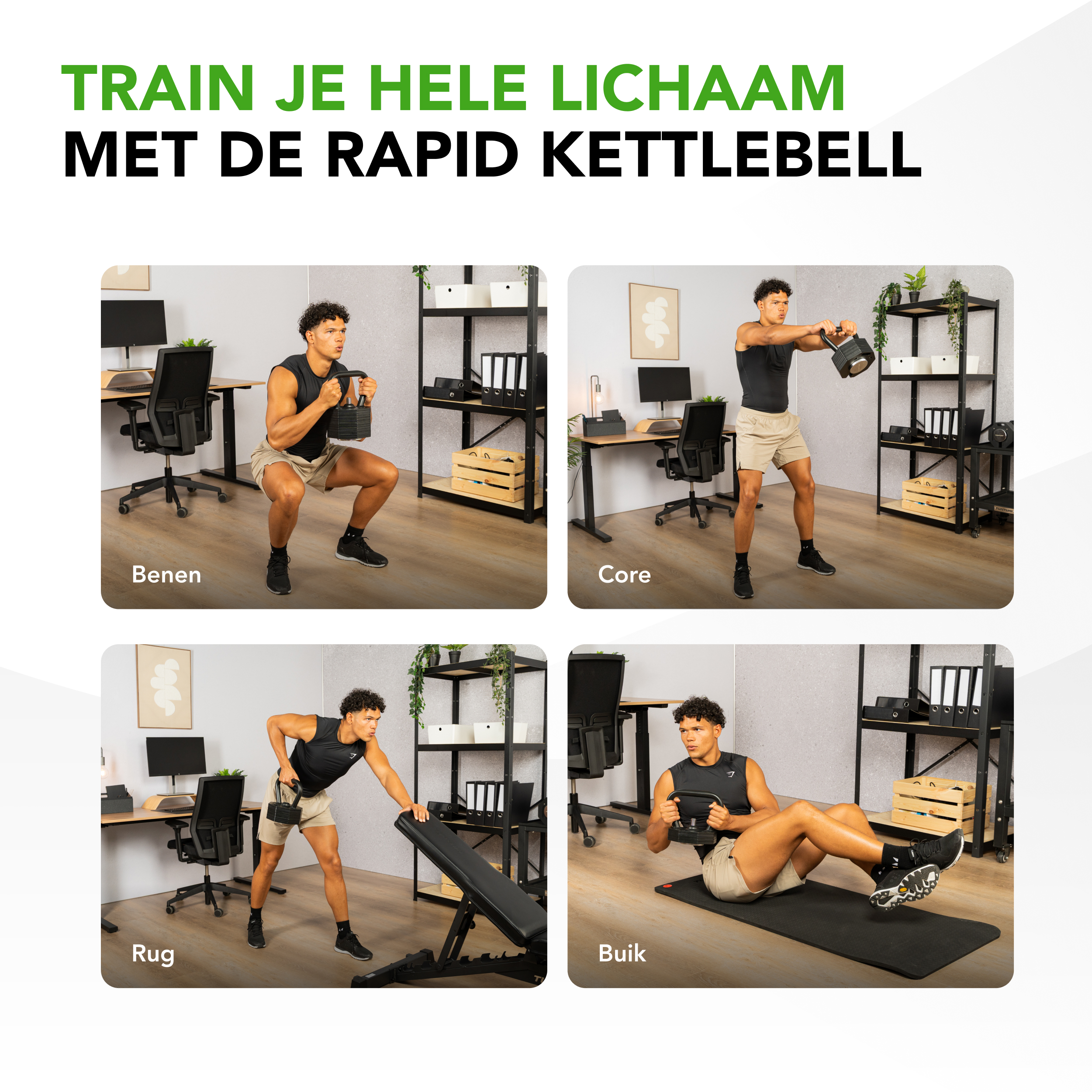 Tunturi Kettlebell - Rapid Verstellbares Kettlebell-Set 19,5kg - Schwarz Tunturi Kettlebell - Rapid Verstellbares Kettlebell-Set 19,5kg - Schwarz