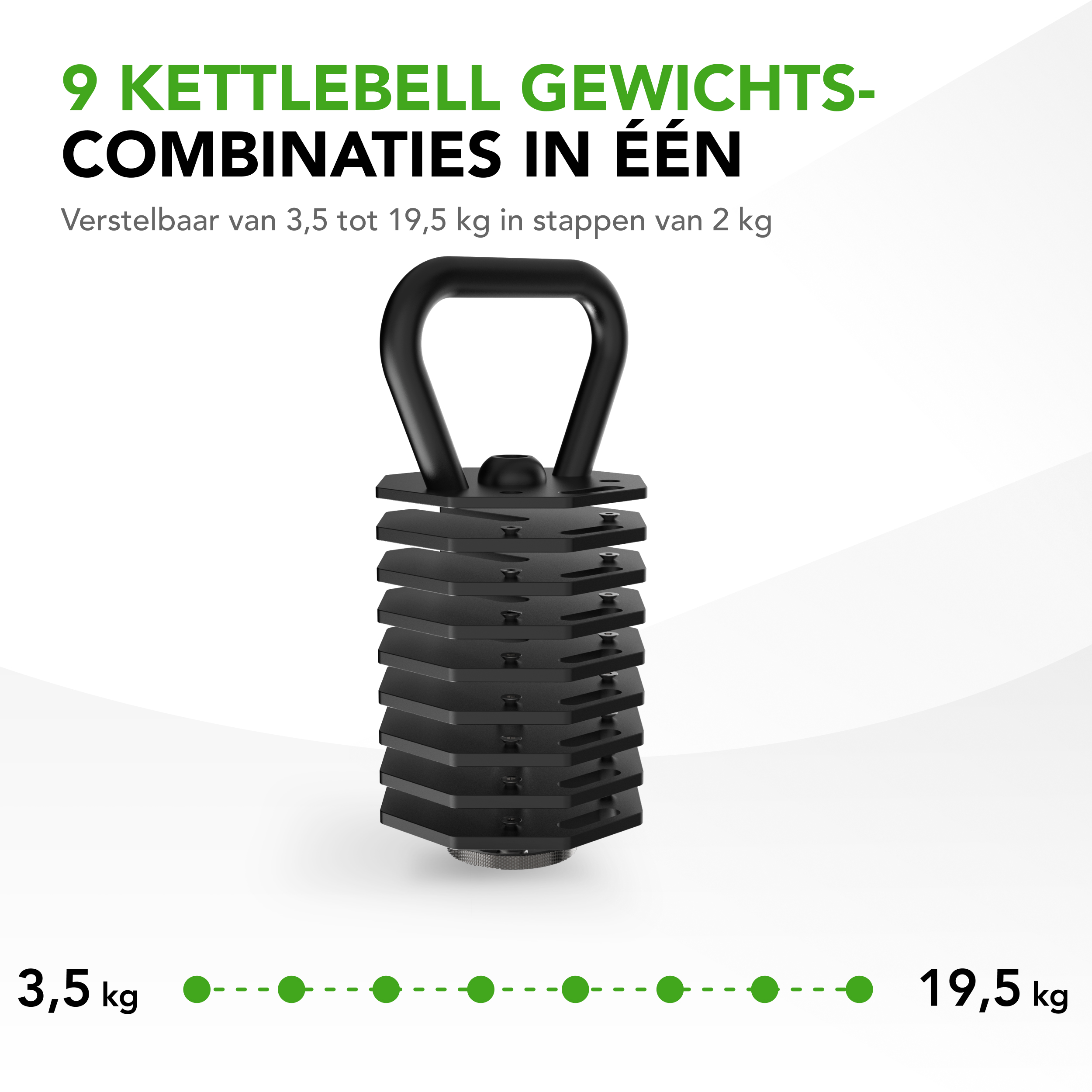 Tunturi Kettlebell - Rapid Verstellbares Kettlebell-Set 19,5kg - Schwarz Tunturi Kettlebell - Rapid Verstellbares Kettlebell-Set 19,5kg - Schwarz