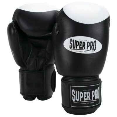 Super Pro Combat Gear Boxhandschuhe - Boxer Pro - Schwarz / Weiß