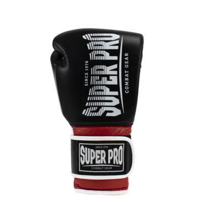 Super Pro Combat Gear Boxhandschuhe - Leder Thai Gloves - Rot / Schwarz / Weiß