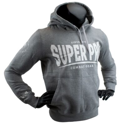 Super Pro Combat Gear Hoody - S.P. Logo - Grau / Weiß Super Pro Combat Gear Hoody - S.P. Logo - Grau / Weiß