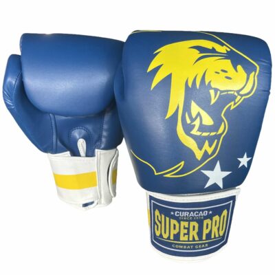 Super Pro Combat Gear Boxhandschuhe - Nations Curacao - Blau / Gelb / Weiß