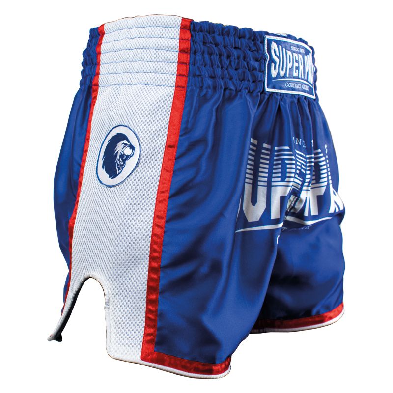 Super Pro Combat Gear Kickbox-Shorts - Thai Short Stripes - Rot / Blau / Weiß Super Pro Combat Gear Kickbox-Shorts - Thai Short Stripes - Rot / Blau / Weiß