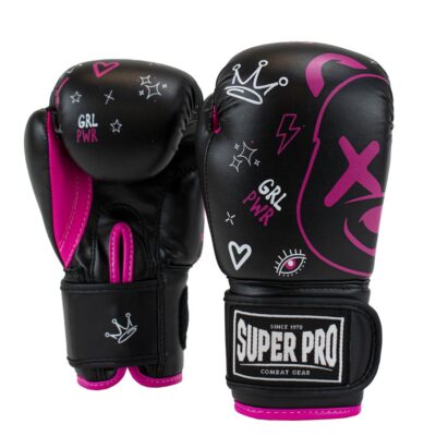 Super Pro Combat Gear Boxhandschuhe - Kinder Bear - Rosa / Schwarz / Weiß