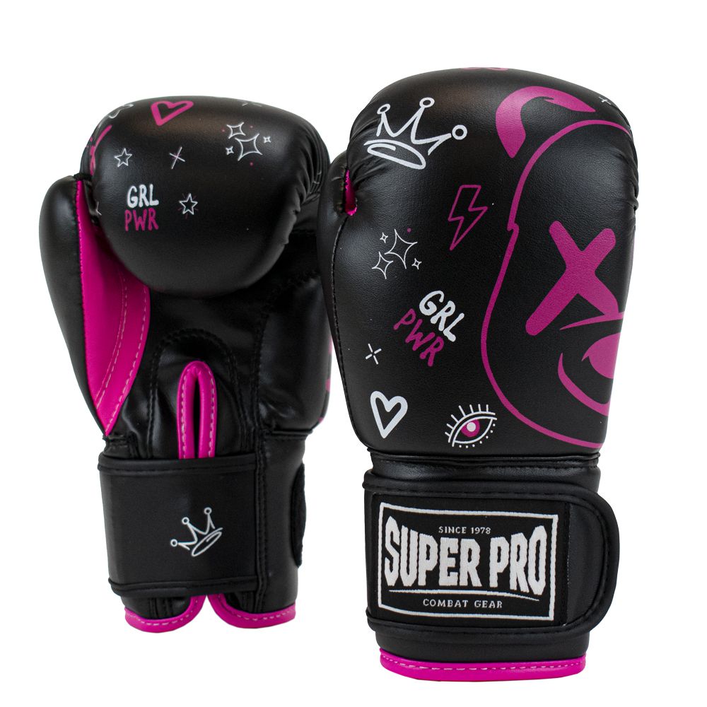 Super Pro Combat Gear Boxhandschuhe - Kinder Bear - Rosa / Schwarz / Weiß Super Pro Combat Gear Boxhandschuhe - Kinder Bear - Rosa / Schwarz / Weiß