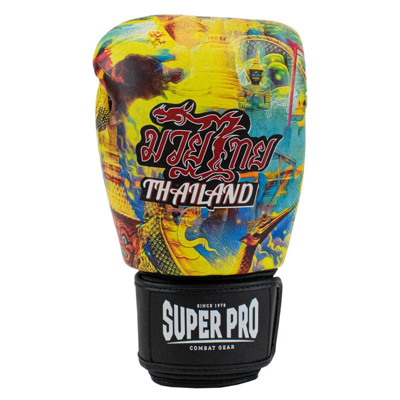 Super Pro Combat Gear Boxhandschuhe - Muay-Thai-Boxhandschuhe Leder Pattaya Made In Thailand - Schwarz / Gelb Super Pro Combat Gear Boxhandschuhe - Muay-Thai-Boxhandschuhe Leder Pattaya Made In Thailand - Schwarz / Gelb
