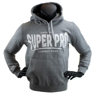 Super Pro Combat Gear Hoody - S.P. Logo - Grau / Weiß Super Pro Combat Gear Hoody - S.P. Logo - Grau / Weiß