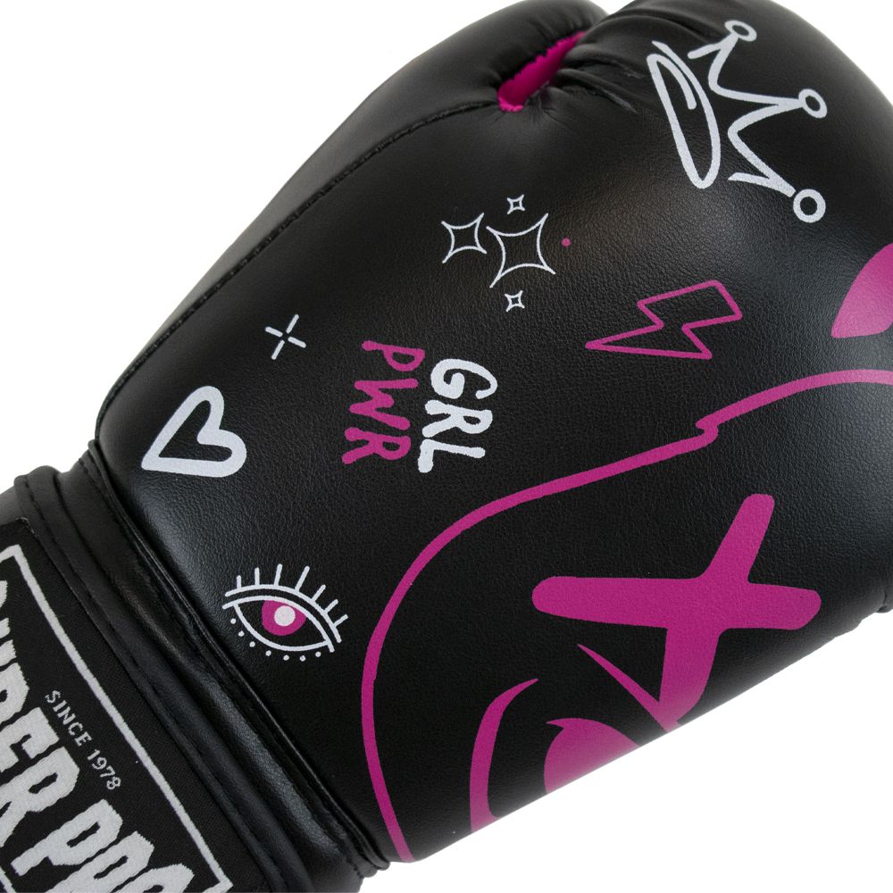 Super Pro Combat Gear Boxhandschuhe - Kinder Bear - Rosa / Schwarz / Weiß Super Pro Combat Gear Boxhandschuhe - Kinder Bear - Rosa / Schwarz / Weiß