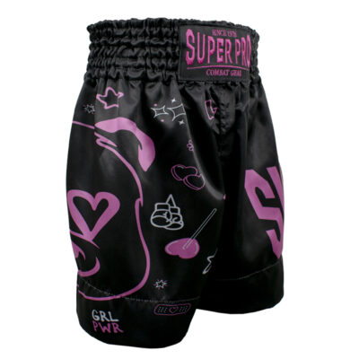 Super Pro Combat Gear (Thai) Boxhose Kinder - Schwarz/Rosa