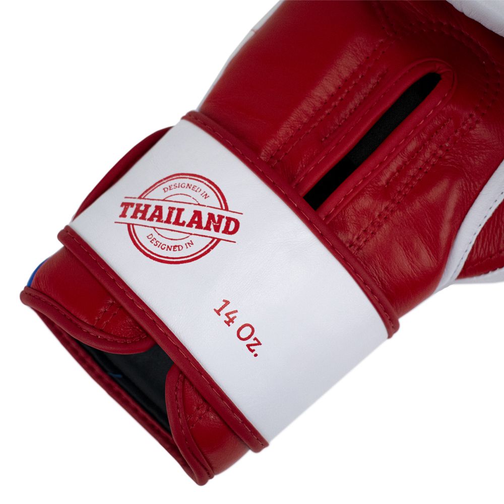 Super Pro Combat Gear Boxhandschuhe - Leder Thai Gloves Stripes - Rot / Blau / Weiß Super Pro Combat Gear Boxhandschuhe - Leder Thai Gloves Stripes - Rot / Blau / Weiß