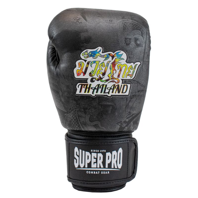 Super Pro Combat Gear Boxhandschuhe - Muay-Thai-Boxhandschuhe Leder Pattaya Made In Thailand - Schwarz / Gelb Super Pro Combat Gear Boxhandschuhe - Muay-Thai-Boxhandschuhe Leder Pattaya Made In Thailand - Schwarz / Gelb