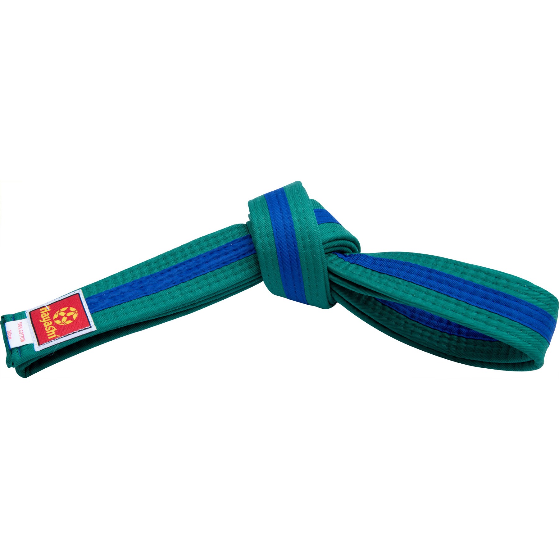 Hayashi Budoband - Gürtel für Judo, Karate und Taekwondo - Grün / Blau