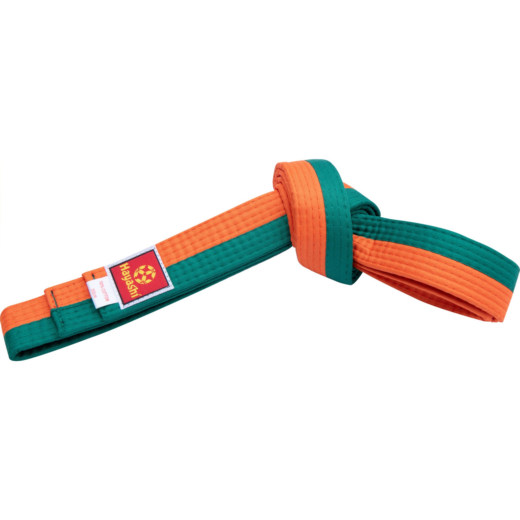 Hayashi Budoband - Gürtel für Judo, Karate und Taekwondo - Orange / Grün Hayashi Budoband - Gürtel für Judo, Karate und Taekwondo - Orange / Grün
