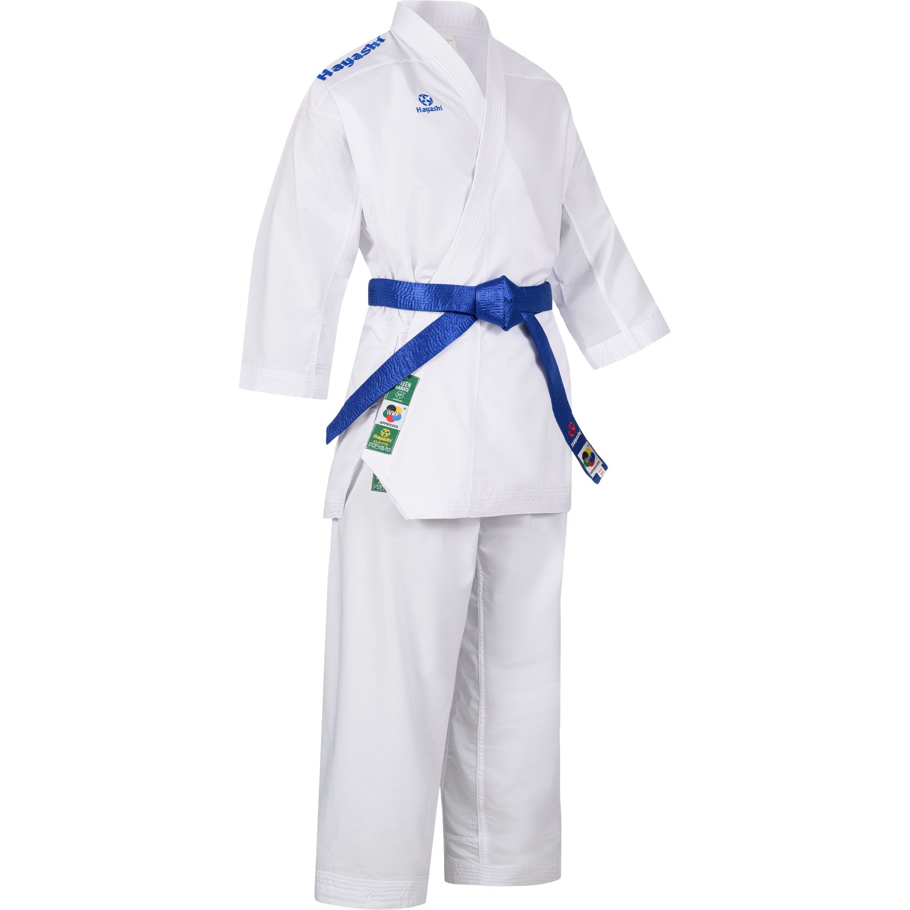 Hayashi Karateanzug - Premium Kumite WKF Approved - Weiß / Blau