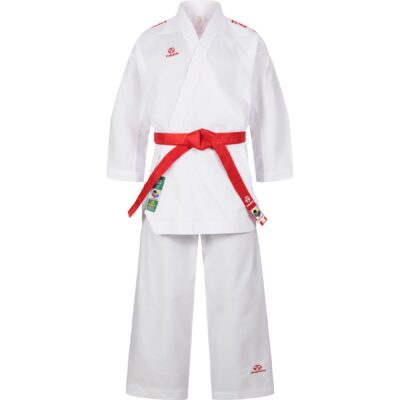 Hayashi Karateanzug - Premium Kumite WKF Approved - Weiß / Rot