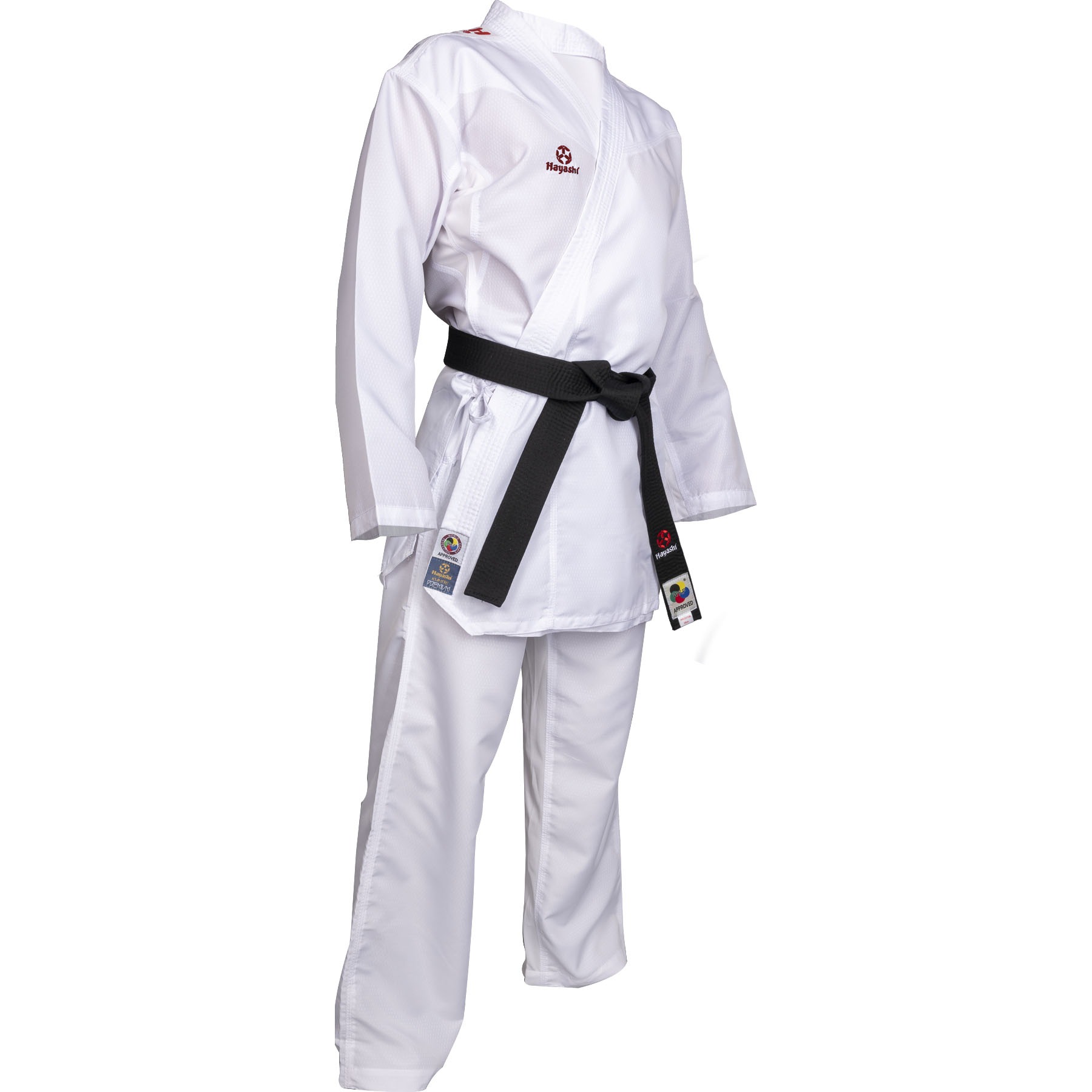 Hayashi Karateanzug - Premium Kumite - Weiß / Rot