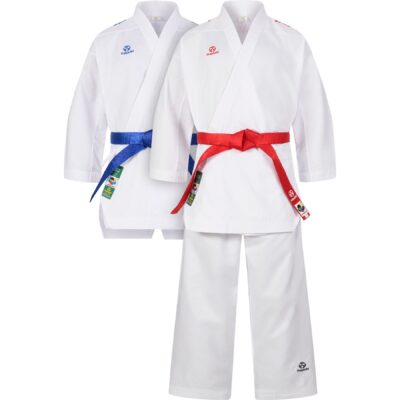 Hayashi Karateanzug - Premium Kumite Competition WKF Approved - Weiß / Rot / Weiß / Blau