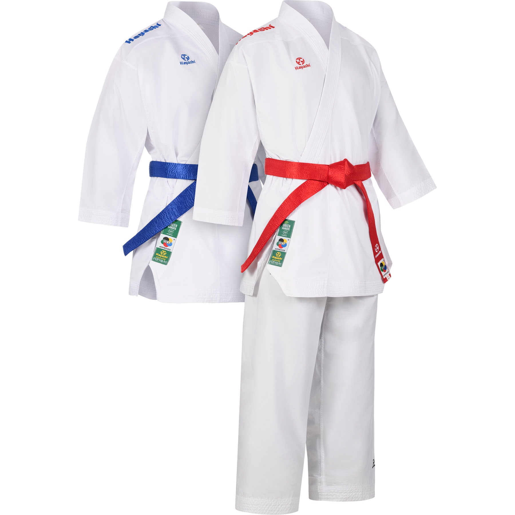 Hayashi Karateanzug - Premium Kumite Competition WKF Approved - Weiß / Rot / Weiß / Blau Hayashi Karateanzug - Premium Kumite Competition WKF Approved - Weiß / Rot / Weiß / Blau