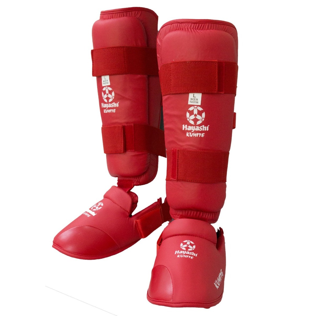 Hayashi Schienbein- und Spannschutz - Karate Schienbein- und Spannschutz - Rot